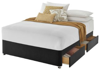 An Image of Silentnight Double 4 Drawer Divan Bed Base - Charcoal