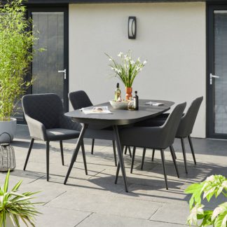 An Image of Charcoal Outdoor Fabric Dining Set Grey