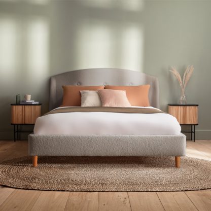 An Image of Silentnight Evana Bed Frame, Boucle Cloud