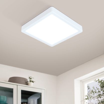 An Image of EGLO Fueva-Z Square Wall & Ceiling Light Black