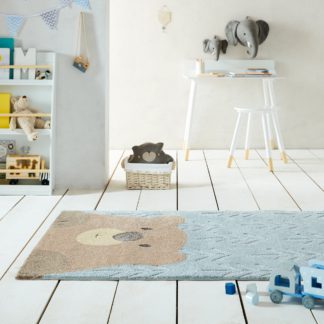 An Image of Cute Bear 100cm x 150cm Rug Grey and Brown