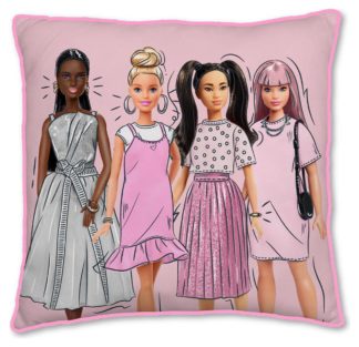 An Image of Barbie Figures Kids Printed Cushion -Multicoloured - 40X40cm