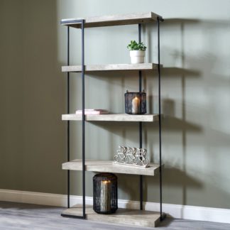 An Image of Jersey Concrete Effect 5 Shelf Unit Brown