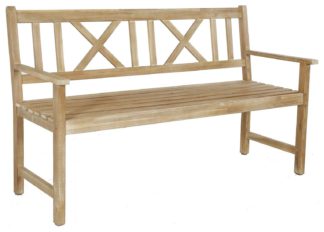 An Image of Pacific Cambridge 3 Seater Wooden Garden Bench - Teak