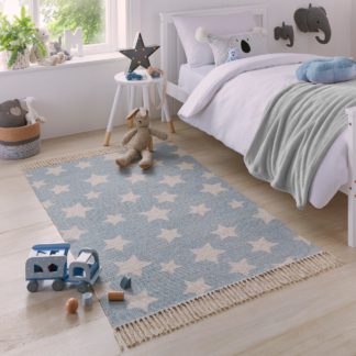 An Image of Alma Stars Rug Blue/Beige