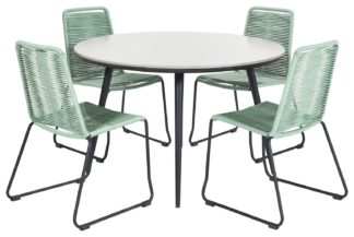 An Image of Pacific Pang 4 Seater Metal Patio Set - Green