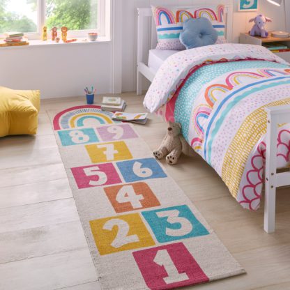 An Image of Rainbow Hopscotch Runner Blue/Yellow/Red