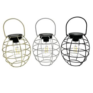 An Image of The Solar Company Cage Lantern Light (Assorted Colours)