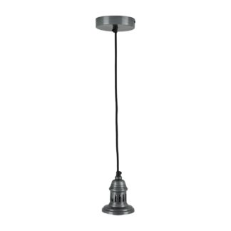An Image of Metal Ceiling Fitting for Cafe and Dome Pendants Antique Silver