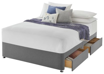 An Image of Silentnight Double 4 Drawer Divan Bed Base - Charcoal