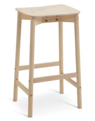 An Image of Habitat Nina Solid Birch Bar Stool - Natural