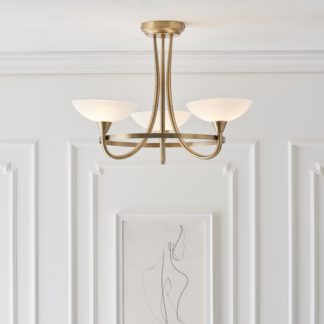An Image of Vogue Cagney 3 Light Semi Flush Ceiling Light Gold