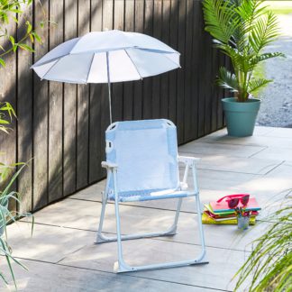 An Image of Childrens Chair with Parasol, Blue Blue