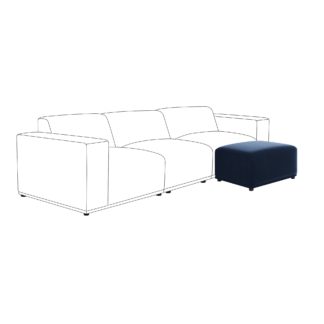 An Image of Modular Cruz Velvet Footstool Velvet Luxe Navy