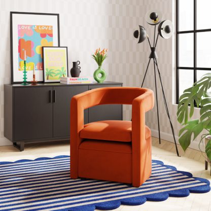 e05076d292272d618bf57c5872be0f759d788bc61e63b657558ccc73ce5c8d1f.jpg An Image of Tallie Velvet Accent Chair Cobalt Blue