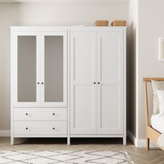 An Image of Lynton 4 Door Wardrobe White White