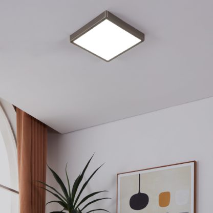 An Image of EGLO Fueva-Z Square Wall & Ceiling Light Black