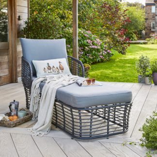An Image of Grey Luxury Rattan Lounger Grey