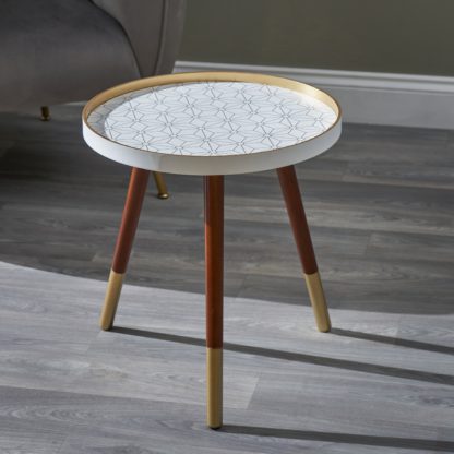 An Image of Peretti Floral Design Side Table Black and Gold