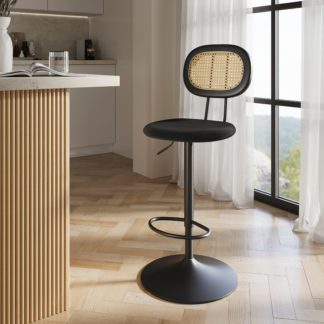 An Image of Arla Velvet Bar Stool Black