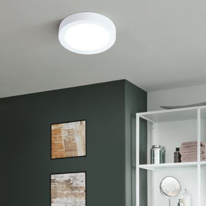 An Image of EGLO Fueva-Z Round Wall & Ceiling Light Black