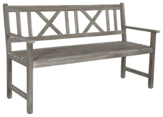 An Image of Pacific Cambridge 3 Seater Wooden Garden Bench - Grey