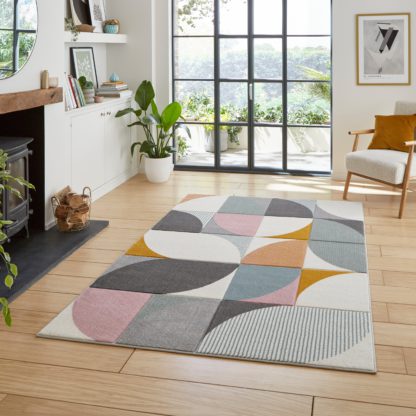 An Image of Matrix Geometric Rug MultiColoured