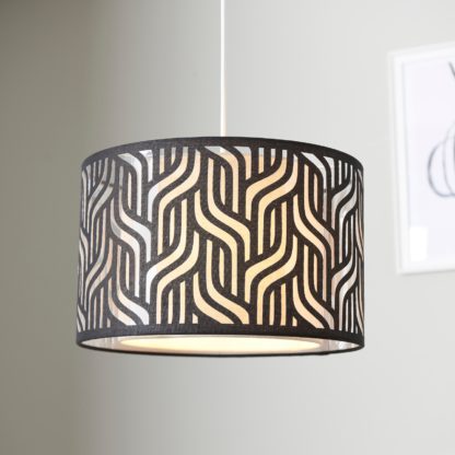 An Image of Mylo Black Lazer Cut Lamp Shade - 35cm