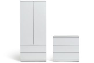 An Image of Habitat Jenson 2 Piece 2 Door Wardrobe Set- White