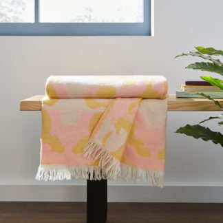 An Image of Ikat Jacquard Woven Throw 155x170 Pink