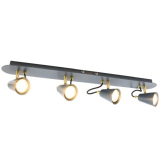 An Image of Erica 4 Lamp Spotlight Bar - Blue & Gold