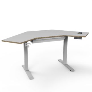 An Image of Gino Corner Height Adjustable Desk with Drawer White