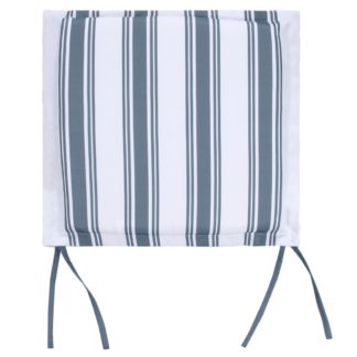 An Image of Blue Stripe Outdoor Garden Seat Pads - Pack of 2