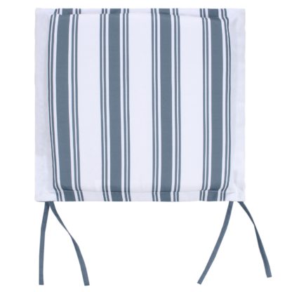 An Image of Blue Stripe Outdoor Garden Seat Pads - Pack of 2