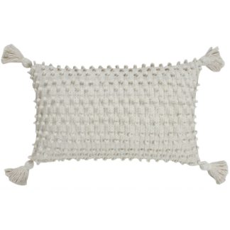 An Image of Woven Bobble Tassel Cushion