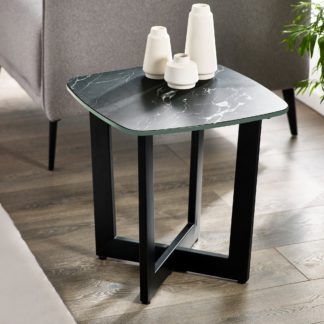 An Image of Olympus Lamp Table Black Marble