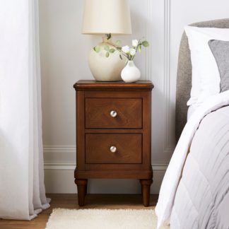 An Image of Boulton 2 Drawer Bedside Table Mid Stained Wood