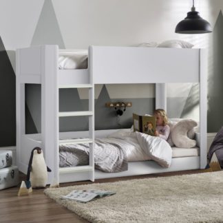 An Image of Solomon - Single - Bunk Bed - White - Wooden - 3ft - Happy Beds