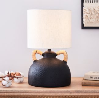 An Image of Zuri Traditional Ceramic Handle Table Lamp Black