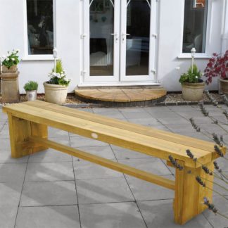 An Image of Forest Double Wooden Sleeper Bench - 1.8m