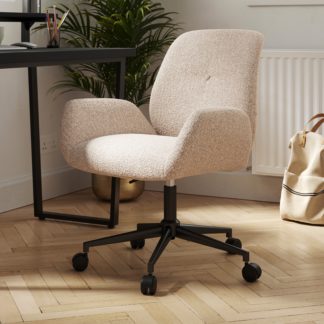 An Image of Ginny Boucle Office Chair, Cream Cream