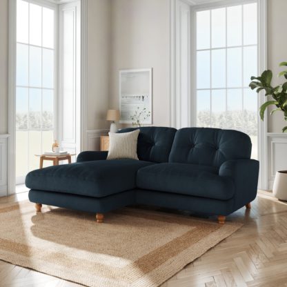 202ff4a685f21d782d6f863c0b888aa289b3beb09b253d0d17c584a379a37f42.jpg An Image of Martha Matte Plush Velvet Corner Chaise Sofa Matte Plush Velvet Olive