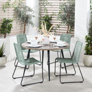 An Image of Pang 4 Seater Garden Dining Set Wasabi