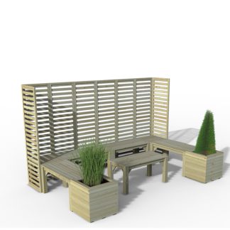 An Image of Forest Trellis and Bench Modular Seating Arrangement - Option 4