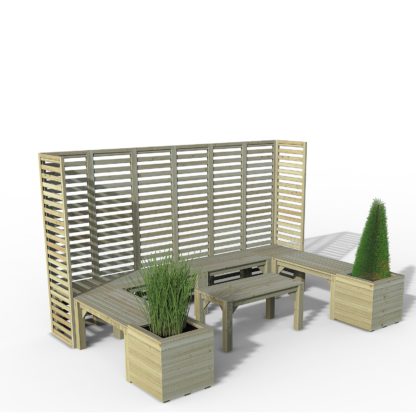 An Image of Forest Trellis and Bench Modular Seating Arrangement - Option 4