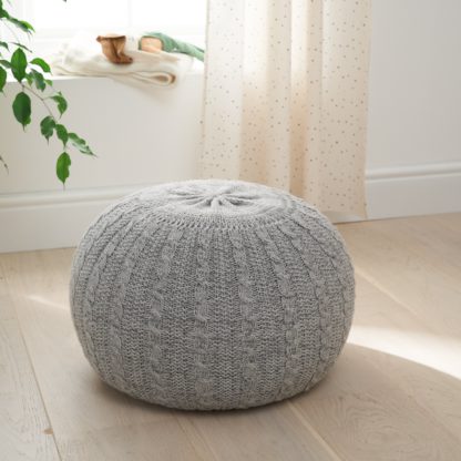 An Image of Tutti Bambini Knitted Pouffe Pebble