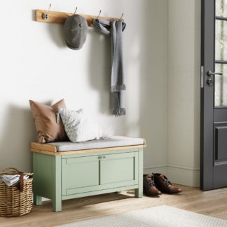 An Image of Bromley Storage Bench With Cushion Sage (Green)