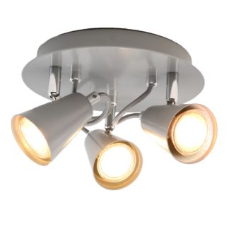 An Image of Erica 3 Lamp Spotlight Plate - Grey & Chrome
