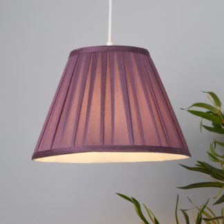 An Image of Raye Taper Pleat Silk Lamp Shade - 30cm - Plum