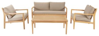 An Image of Pacific Malta 4 seater Wooden Garden Sofa Set - Natural